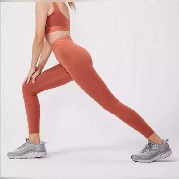 NWOT Outdoor Voices High Waisted Smooth 7/8 Leggings Orange Russet Logo Medium - Picture 1 of 10